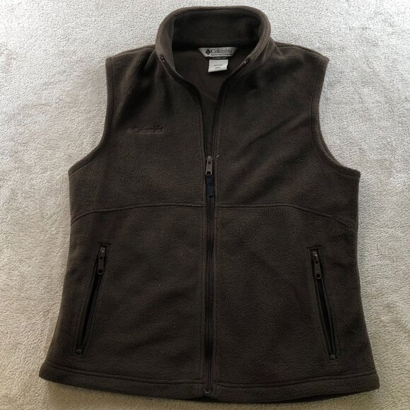 Columbia Women's Fleece Vest Medium Full-Zip Cozy Winter Stand Up Collar - Picture 13 of 14